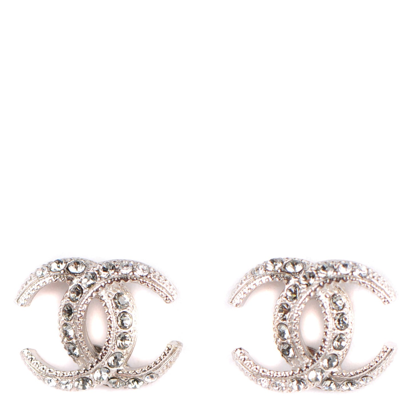Crystal Moon CC Earrings Silver