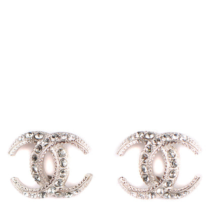Chanel Crystal Moon CC Earrings Silver 1 of 5