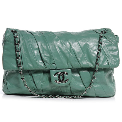 Chanel Glazed Calfskin Twisted Maxi Flap Green 1 of 8