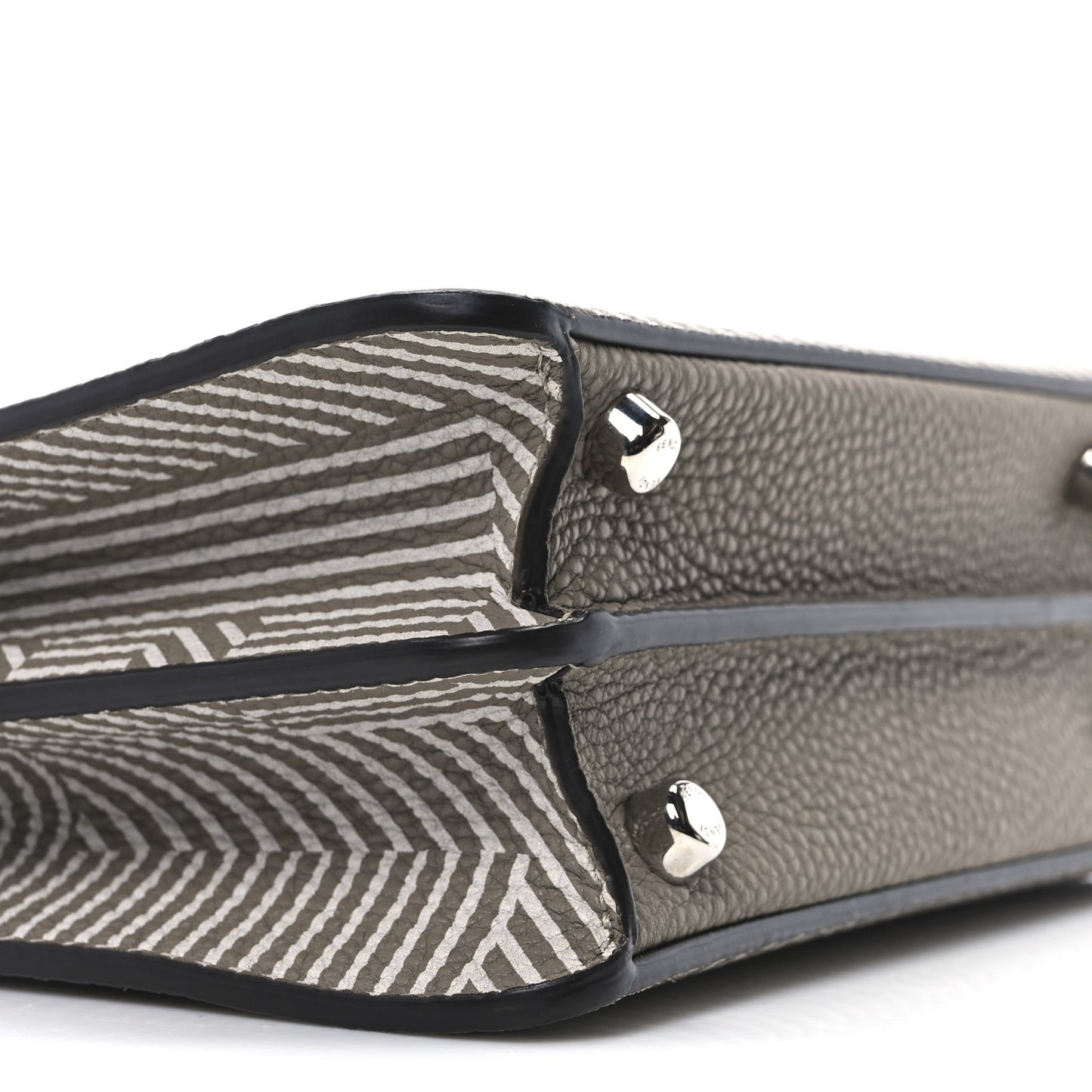 Cuoio Romano Striped Macro FF Bicolor Mini Peekaboo I SEE U Satchel Ghianda