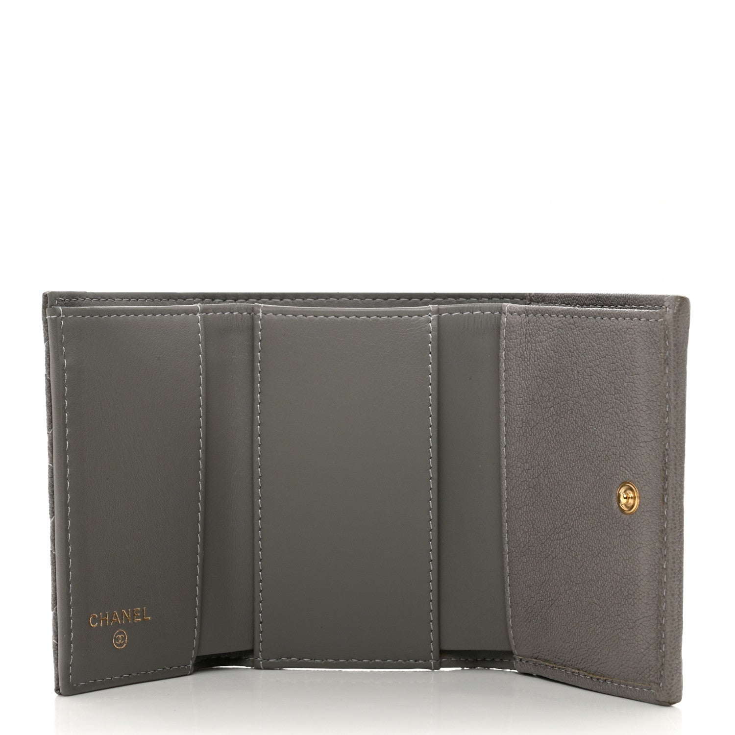 Chanel Caviar Quilted Small Boy Flap Wallet Grey 5 of 11