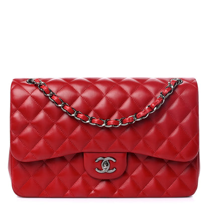 Chanel Lambskin Quilted Jumbo Double Flap Red 1 of 10