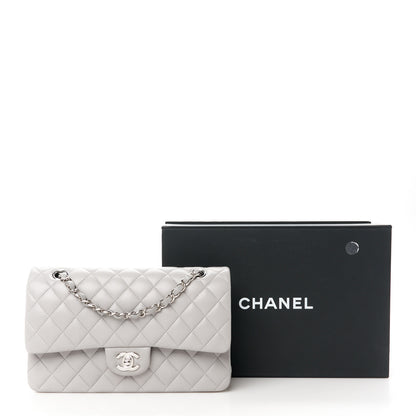 Chanel Lambskin Quilted Medium Double Flap Grey 12 of 12