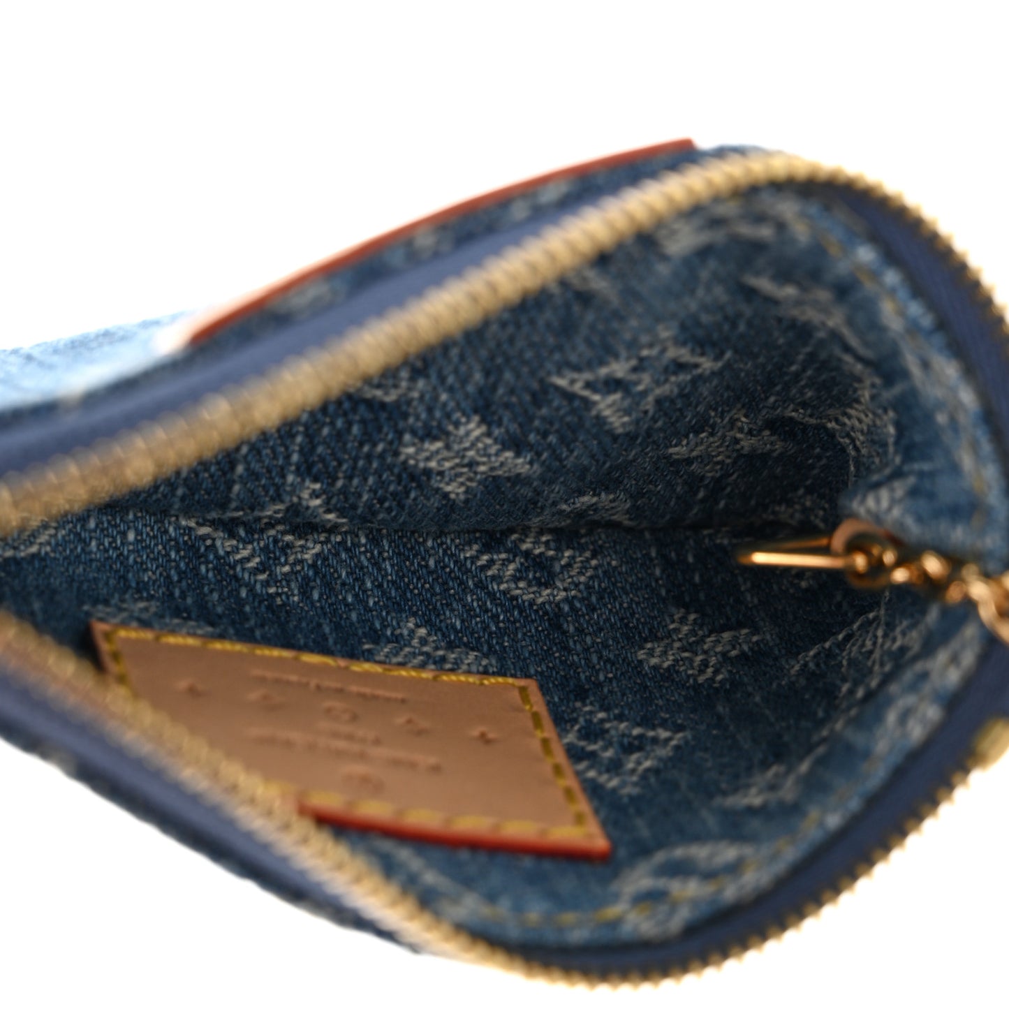 Monogram Denim Key Pouch Denim Blue