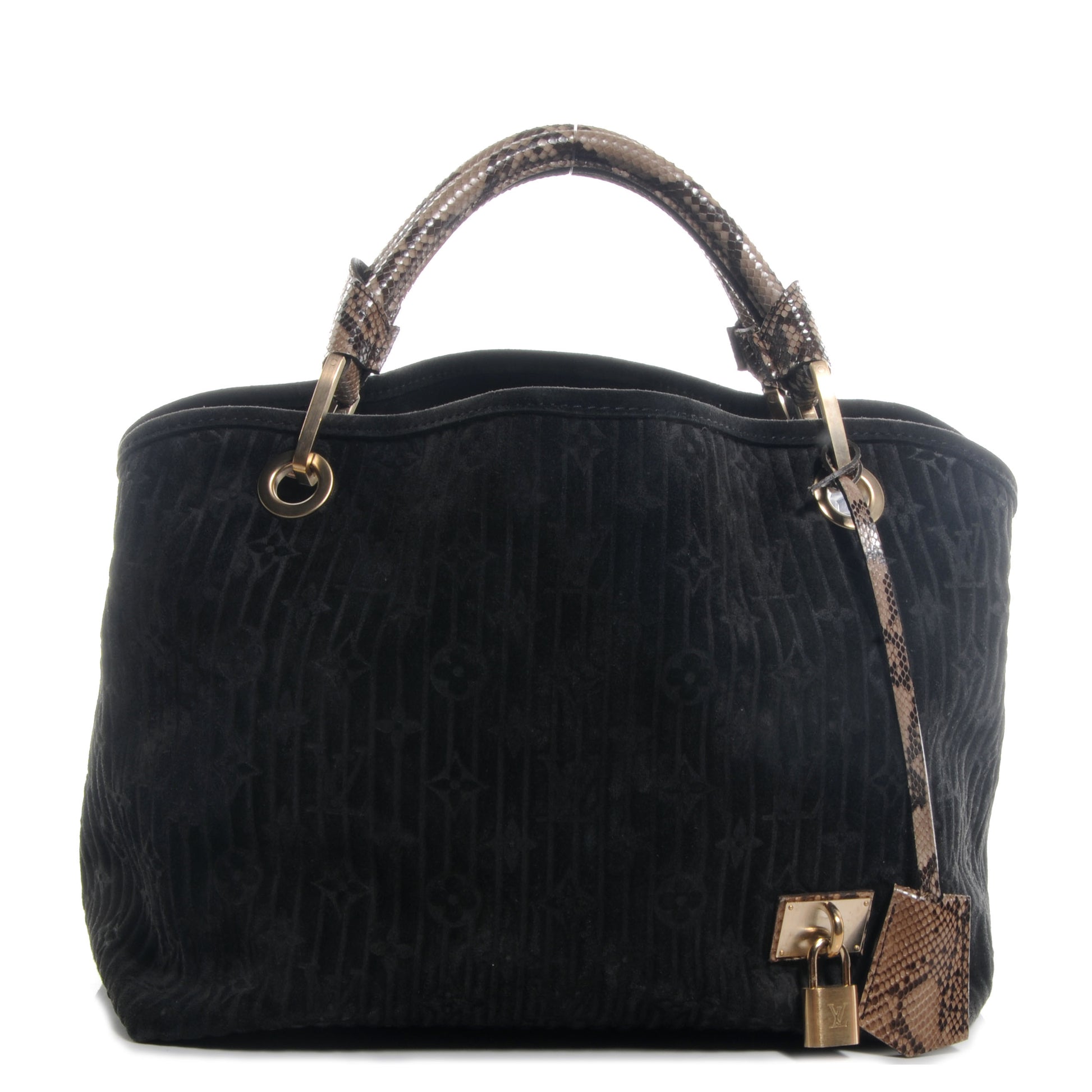 Louis Vuitton Suede Python Monogram Whisper PM Kohl 1 of 8