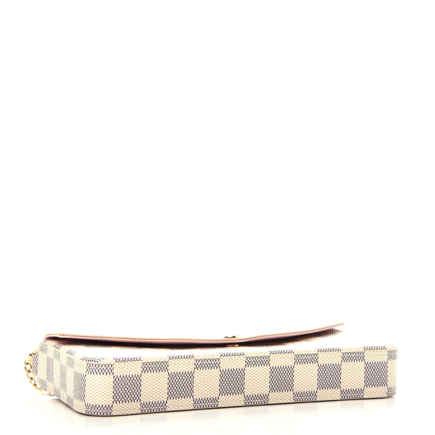 Louis Vuitton Damier Azur Pochette Felicie Chain Wallet Rose Ballerine 4 of 10