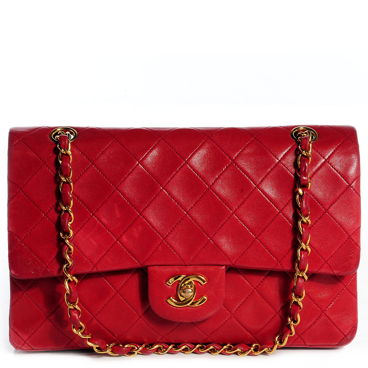 Chanel Lambskin Quilted Medium Double Flap Red 1 of 11