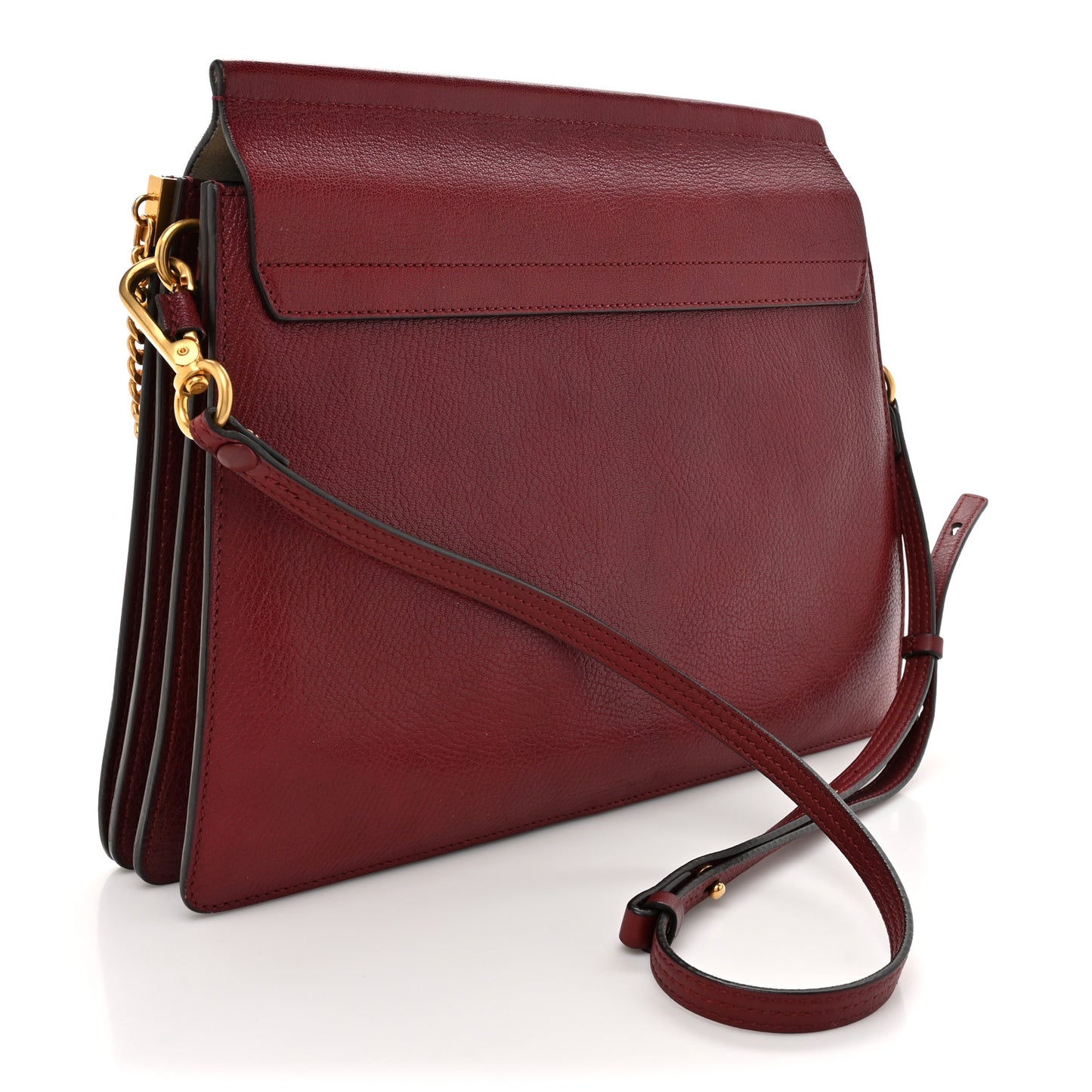 Calfskin Medium Faye Shoulder Bag Sienna Red