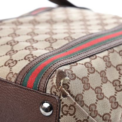 Gucci GG Monogram Medium Web Handle Vertical Tote Bag Dark Brown 9 of 16