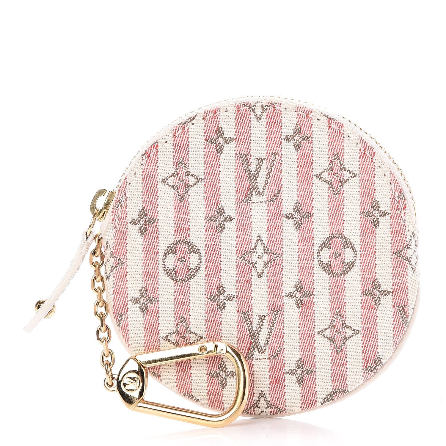 Louis Vuitton Mini Lin Croisette Round Coin Purse Rouge 1 of 8