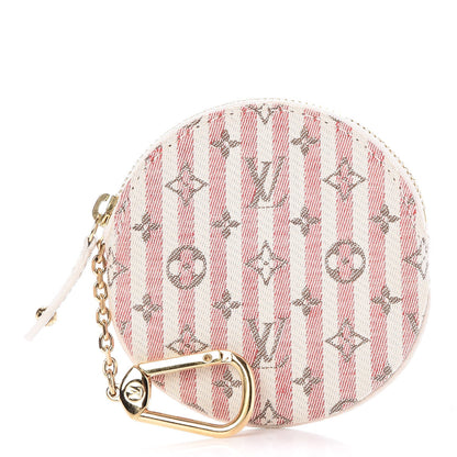 Louis Vuitton Mini Lin Croisette Round Coin Purse Rouge 1 of 8