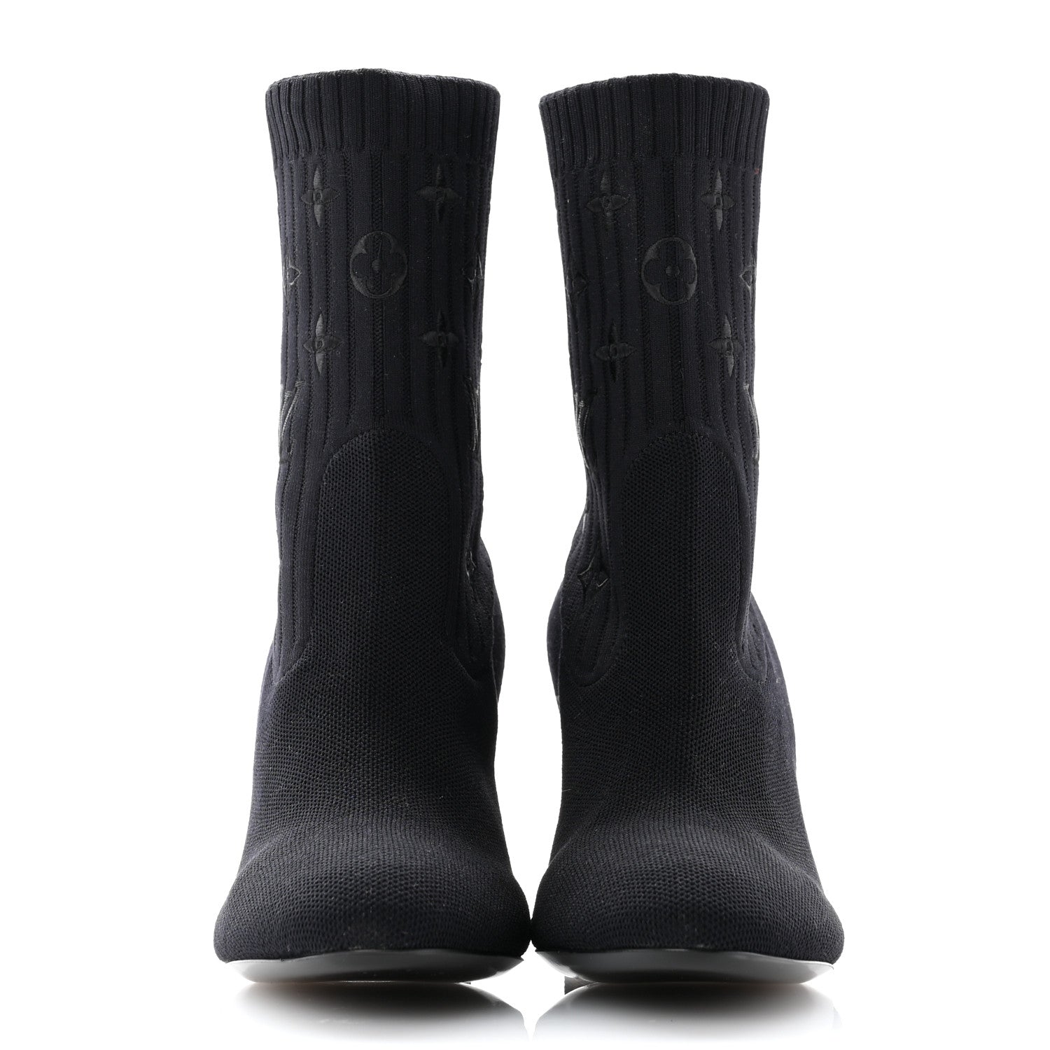 Louis Vuitton Monogram Stretch Fabric Silhouette Ankle Boots 40 Black 2 of 7
