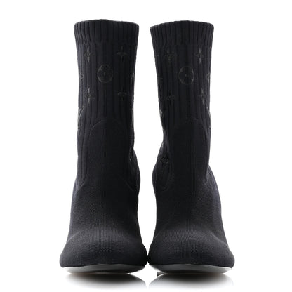 Louis Vuitton Monogram Stretch Fabric Silhouette Ankle Boots 40 Black 2 of 7