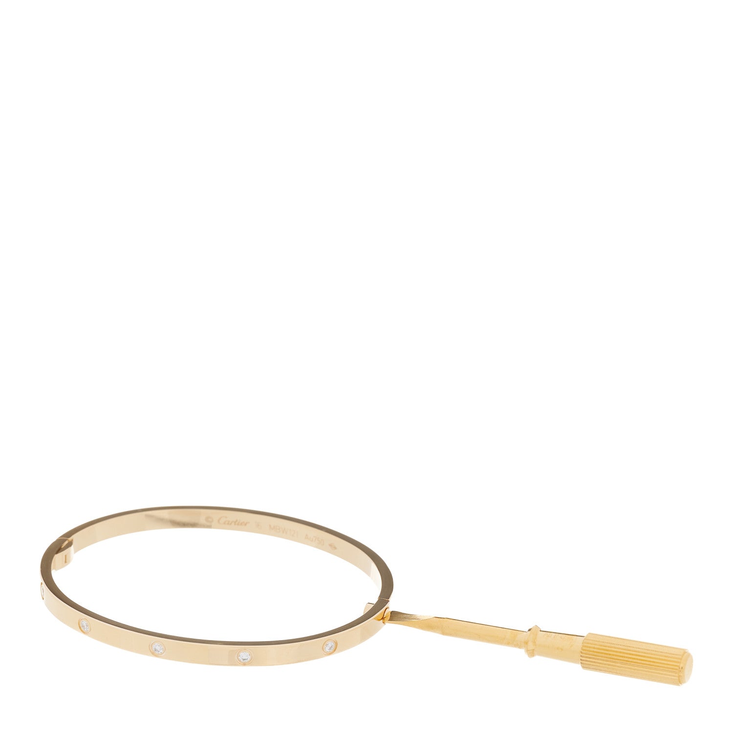 Cartier 18K Yellow Gold 10 Diamond Small LOVE Bracelet 16 4 of 5