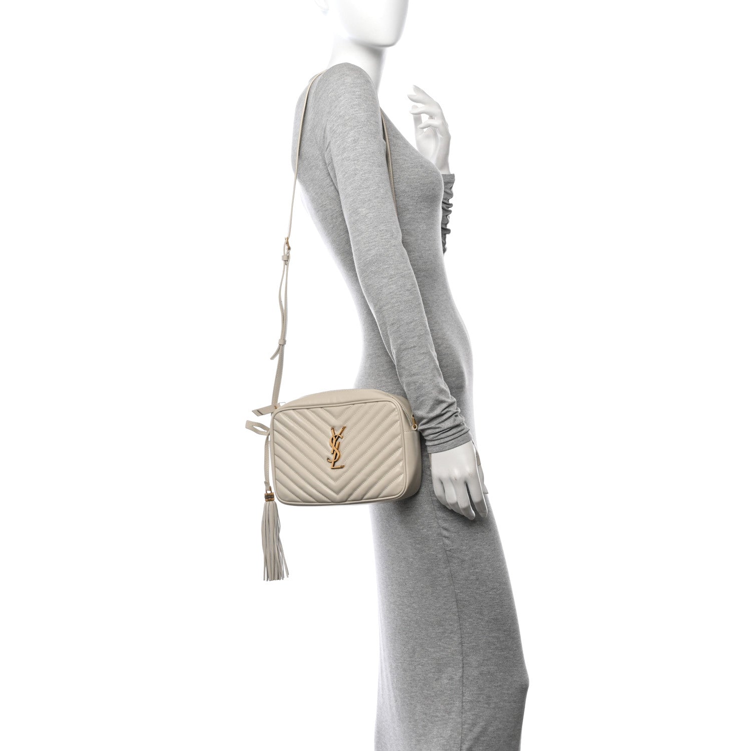 Saint Laurent Calfskin Matelasse Monogram Lou Camera Bag Crema Soft 2 of 14