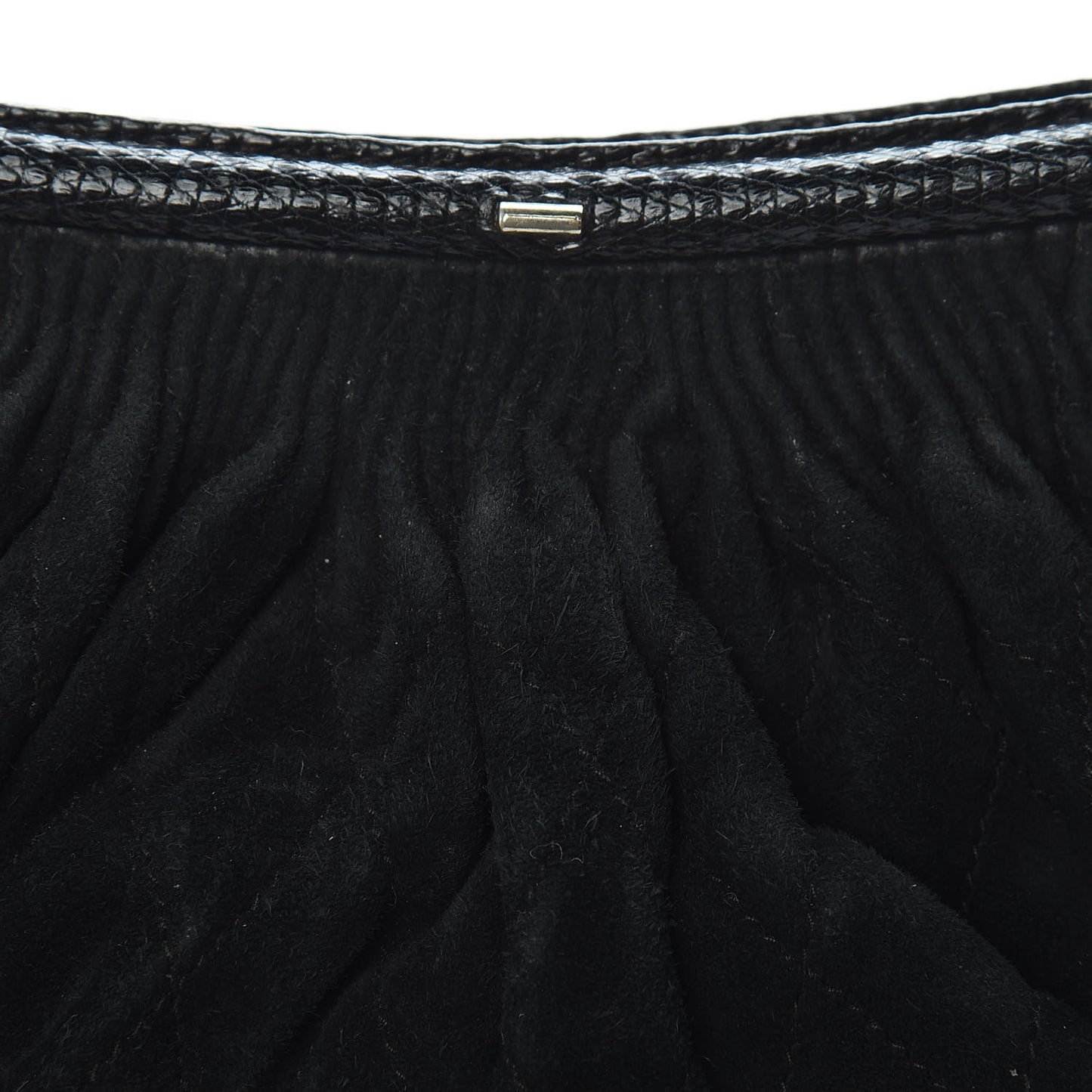 Suede Lizard Frame Clutch Black