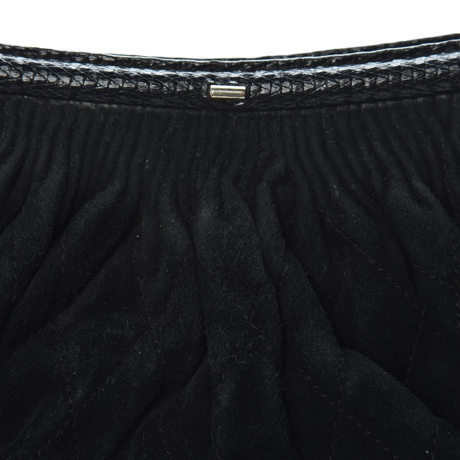 Chanel Suede Lizard Frame Clutch Black 13 of 16