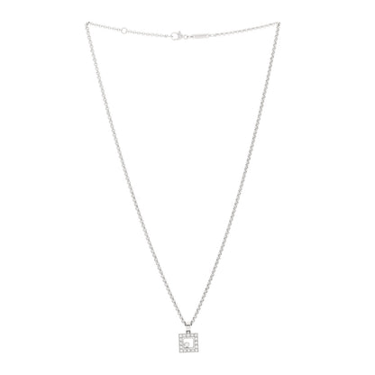 Chopard 18k White Gold Happy Diamonds Icons Square Heart Necklace 3 of 5