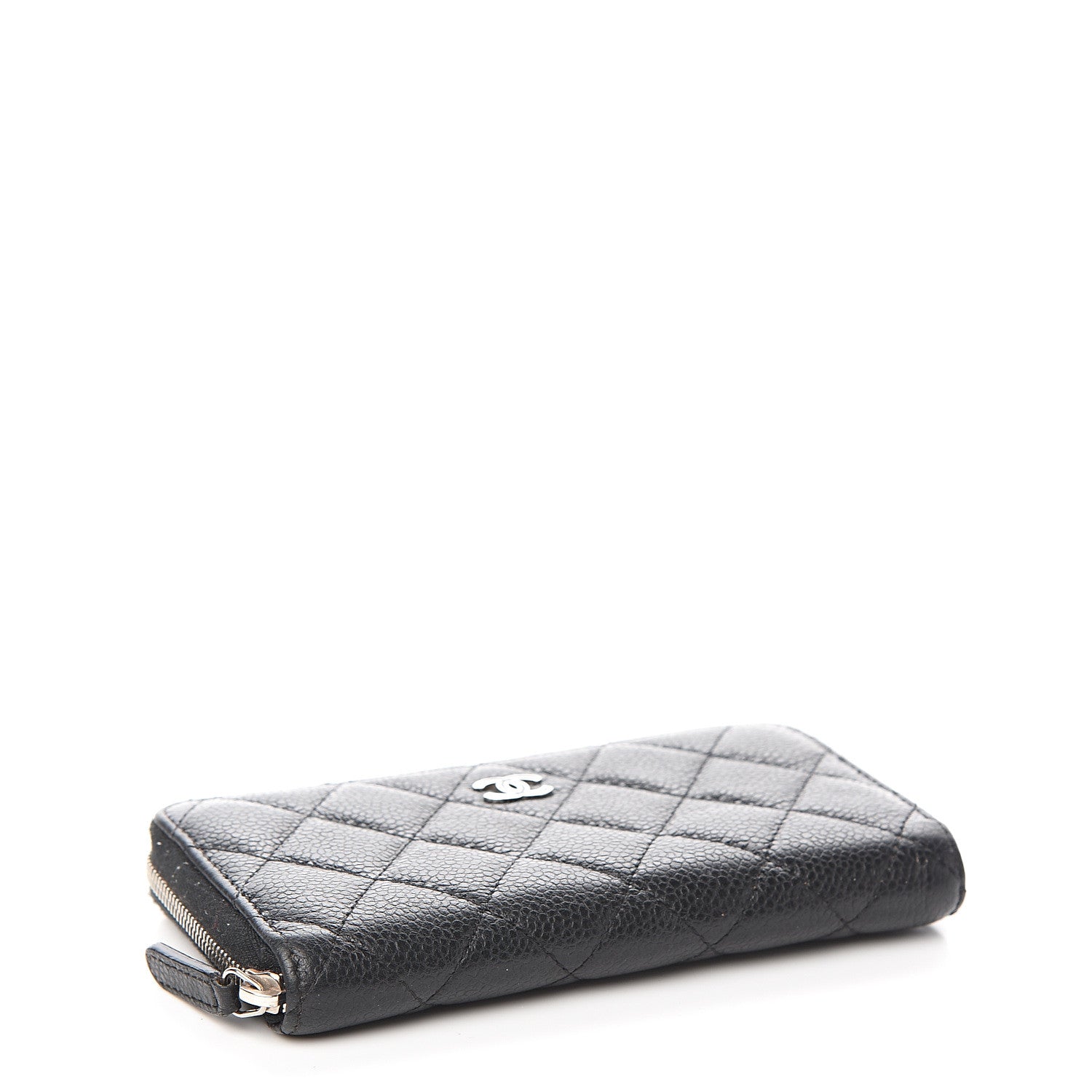 Chanel Caviar Quilted Small Gusset Zip Around Wallet Black 3 of 8