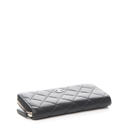 Chanel Caviar Quilted Small Gusset Zip Around Wallet Black 3 of 8