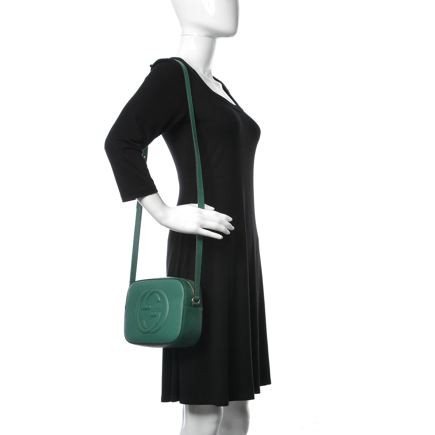 Pebbled Calfskin Small Soho Disco Bag Emerald Green