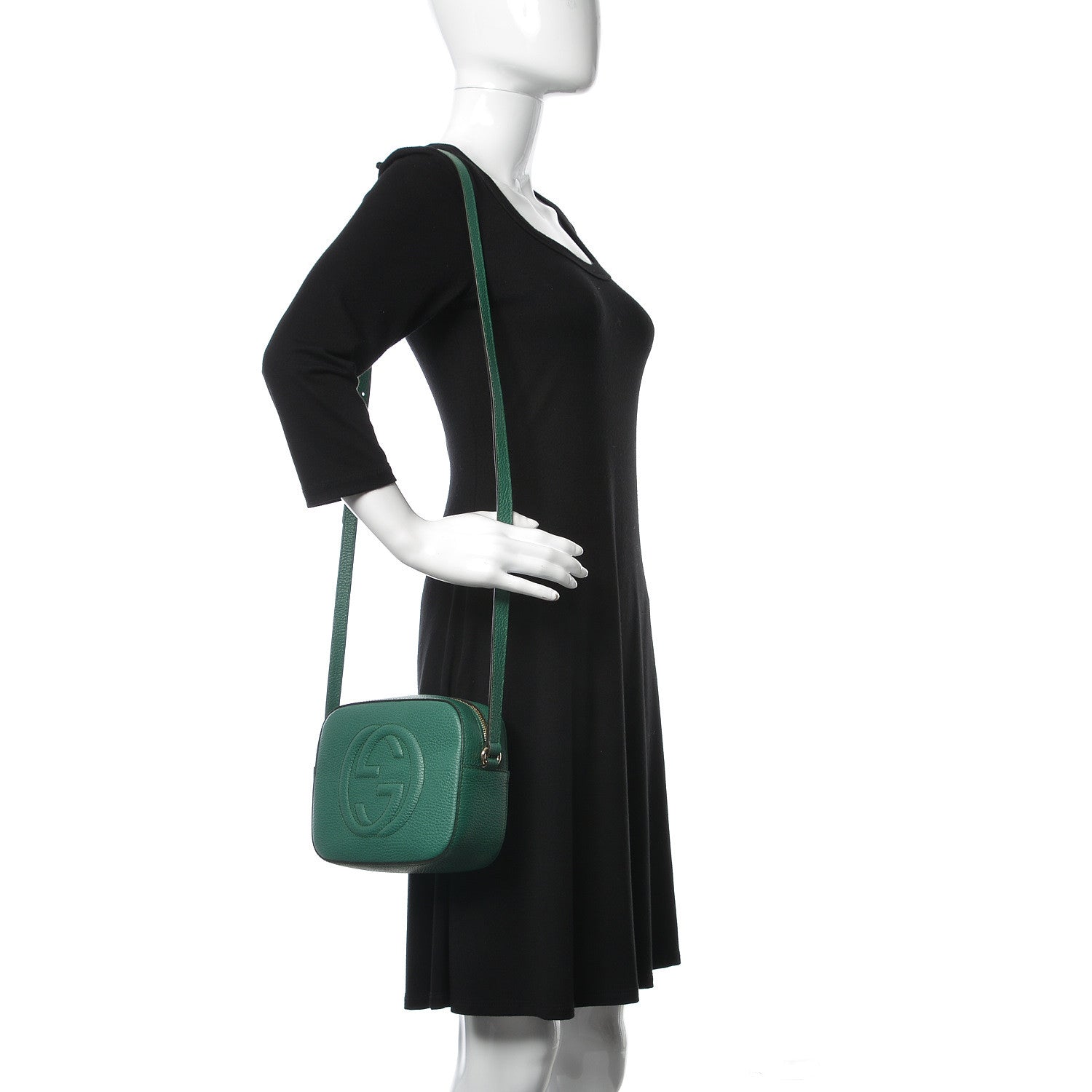 Gucci Pebbled Calfskin Small Soho Disco Bag Emerald Green 2 of 9