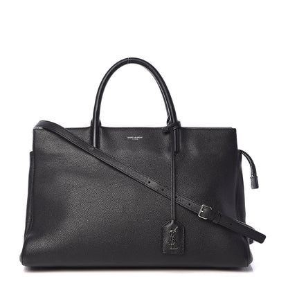 Saint Laurent Grained Calfskin Medium Rive Gauche Cabas Black 1 of 22