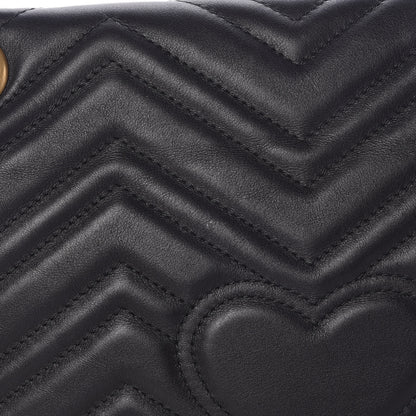 Gucci Calfskin Matelasse Medium GG Marmont Shoulder Bag Black 11 of 13