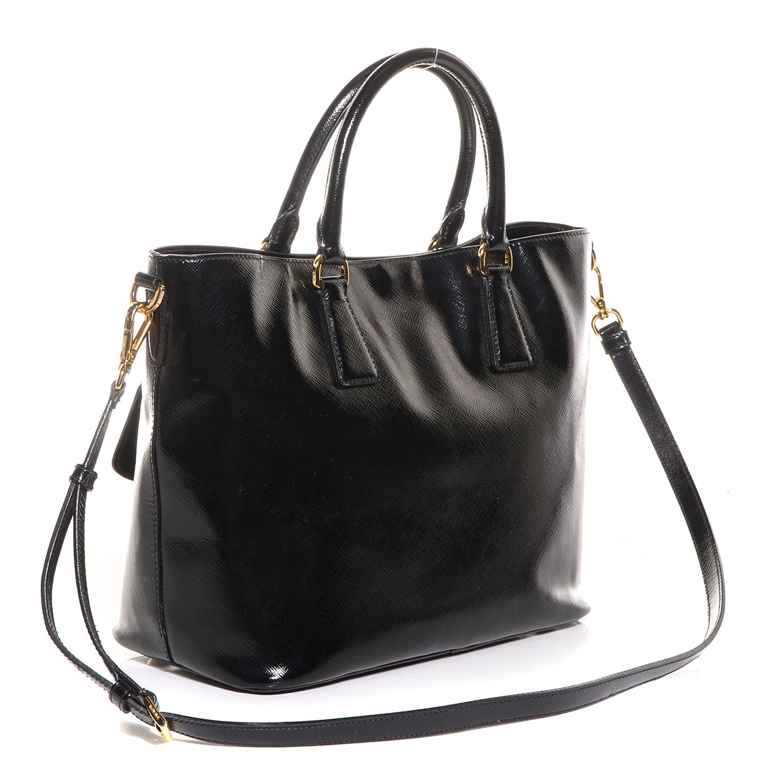 Prada Saffiano Vernice Tote Black 5 of 10