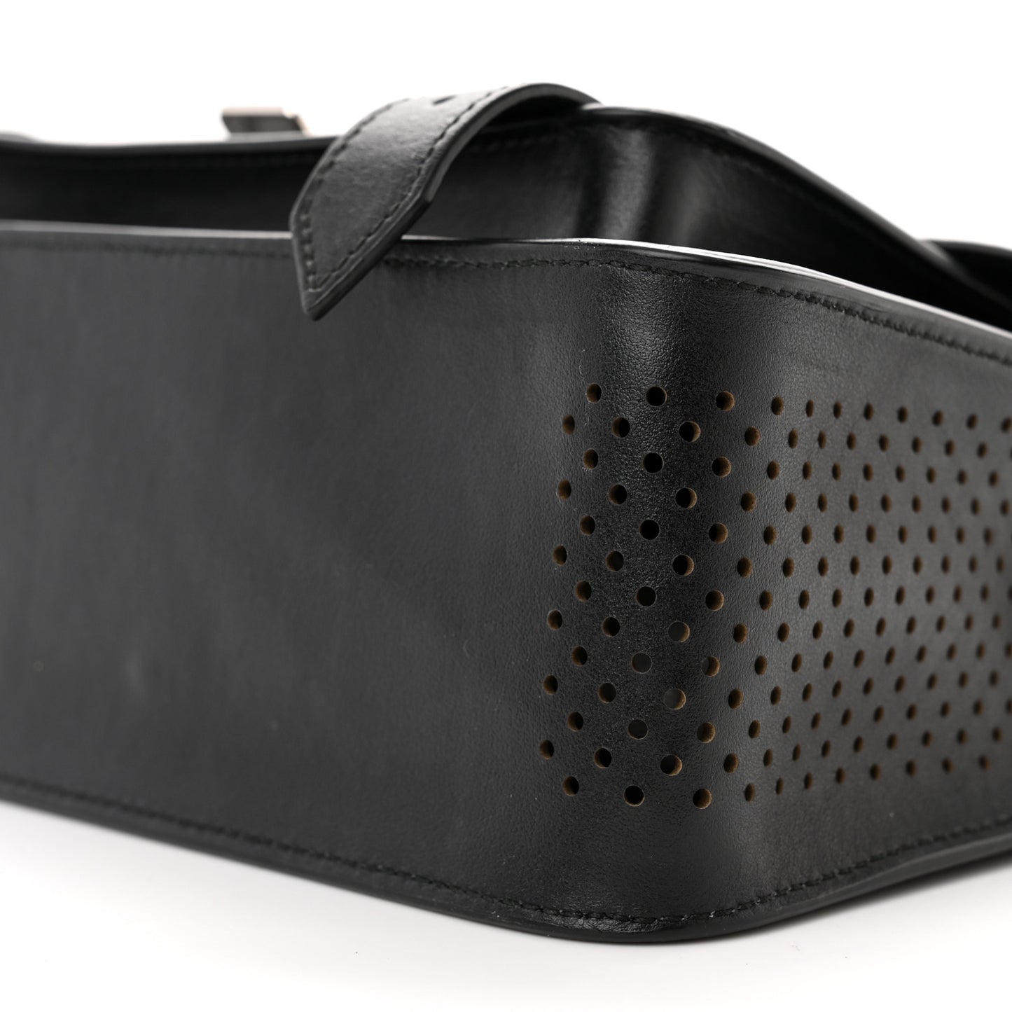 Lambskin Perforated Tiny PS1 Satchel Black