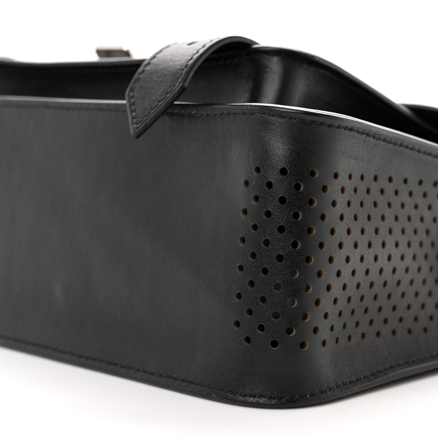 Proenza Schouler Lambskin Perforated Tiny PS1 Satchel Black 9 of 10