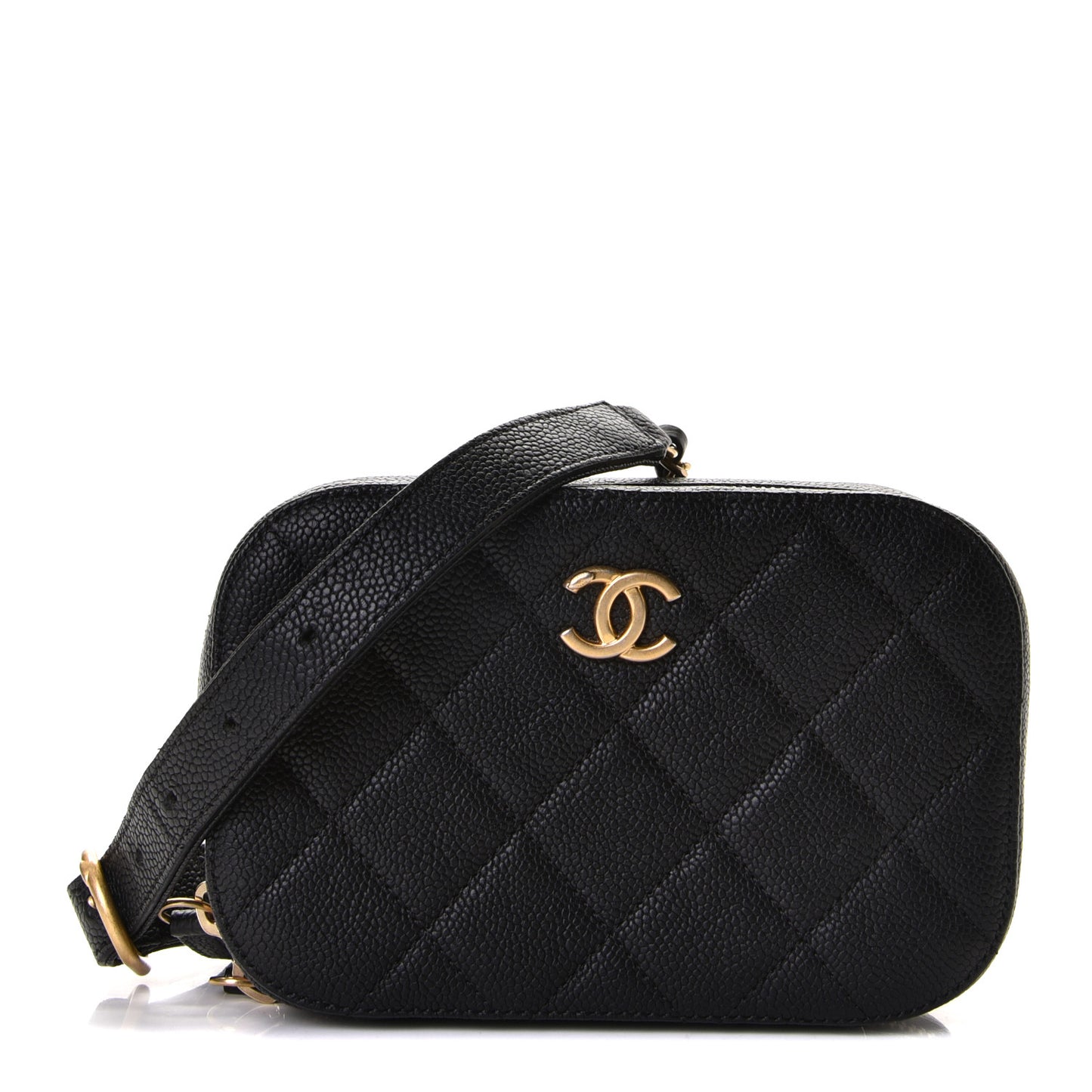 Caviar Quilted Waist Bag Black