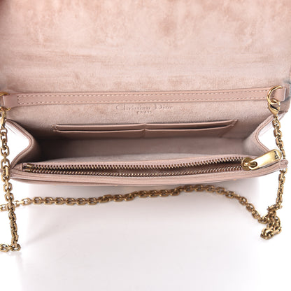 Christian Dior Lambskin Cannage Studded Dioraddict Wallet on Chain Clutch Nude 5 of 11