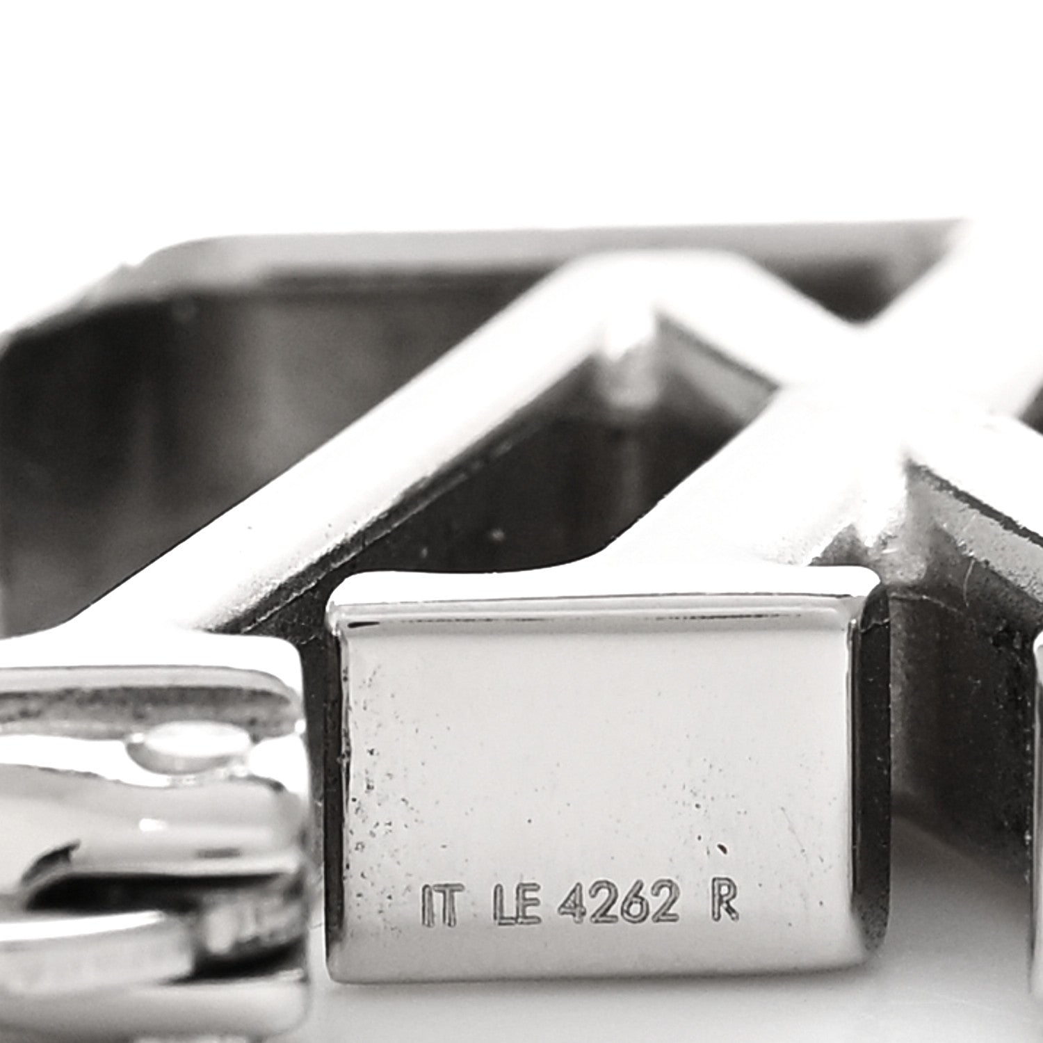 Louis Vuitton Palladium Small Louise Hoop Earrings Silver 4 of 5