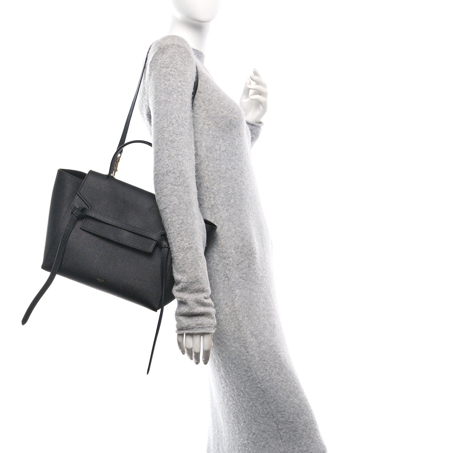 Grained Calfskin Mini Belt Bag Black