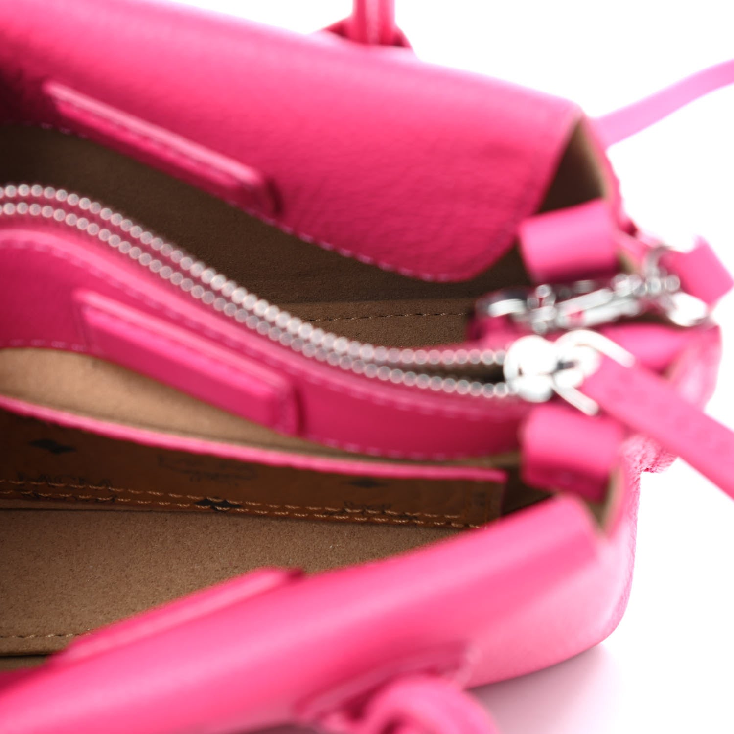 MCM Grained Calfskin X-Mini Milla Tote Beetroot Pink 5 of 9