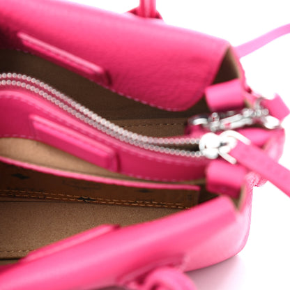 MCM Grained Calfskin X-Mini Milla Tote Beetroot Pink 5 of 9