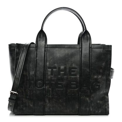 Marc Jacobs Distressed Calfskin Medium The Tote Bag Black 1 of 12