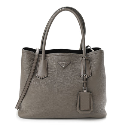 Prada Vitello Daino Small Double Bag Argilla Black 1 of 9