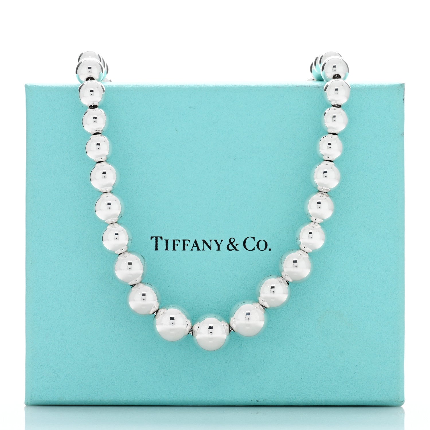 Tiffany Sterling Silver HardWear Graduated Ball Necklace 5 of 5