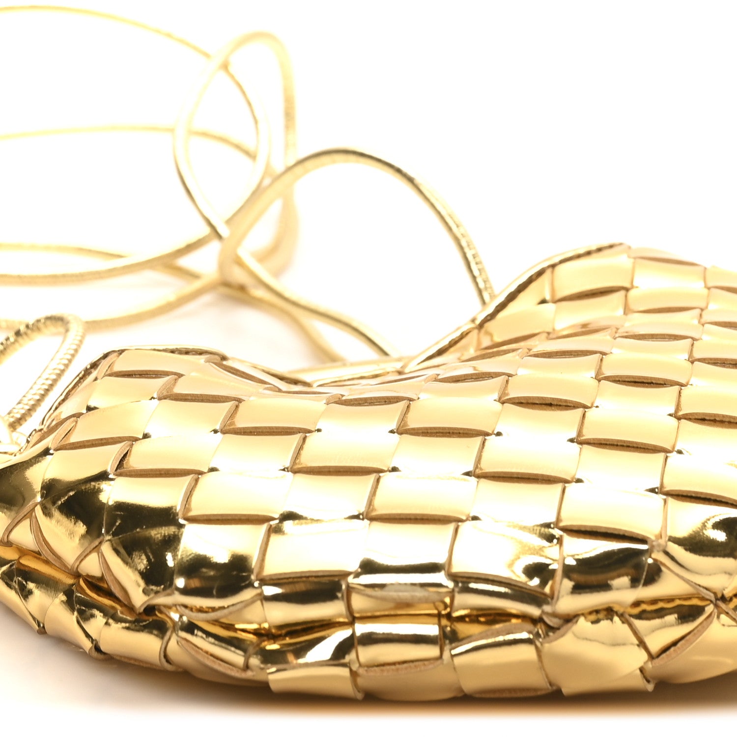 Bottega Veneta Mirror Laminated Nappa Intrecciato Mini Sardine Bag Gold 9 of 10
