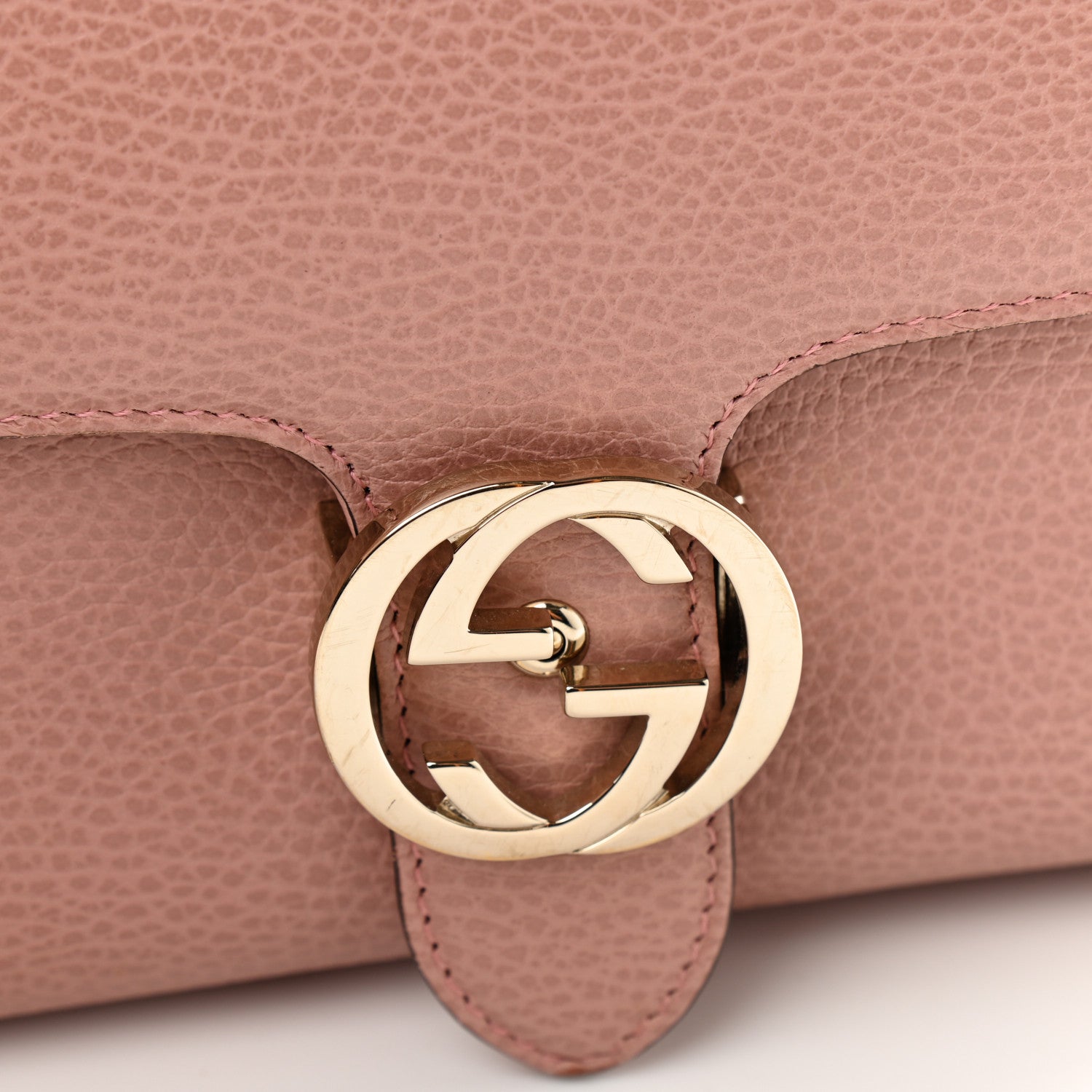 Gucci Dollar Calfskin Interlocking G Top Handle Shoulder Bag Soft Pink 12 of 16