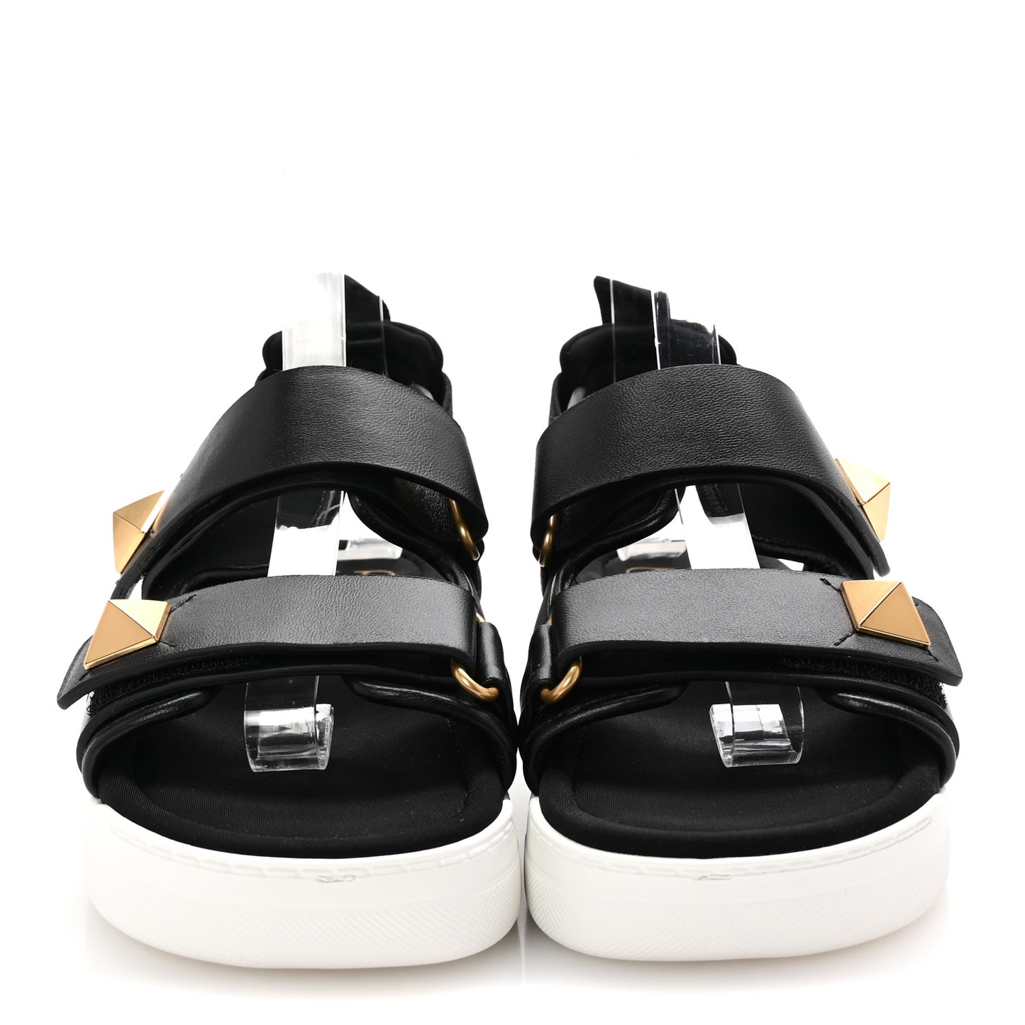 Nappa Neoprene Roman Stud Velcro Sandals 36 Black