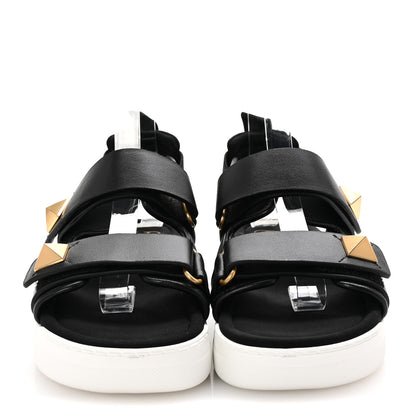 Valentino Garavani Nappa Neoprene Roman Stud Velcro Sandals 36 Black 3 of 8