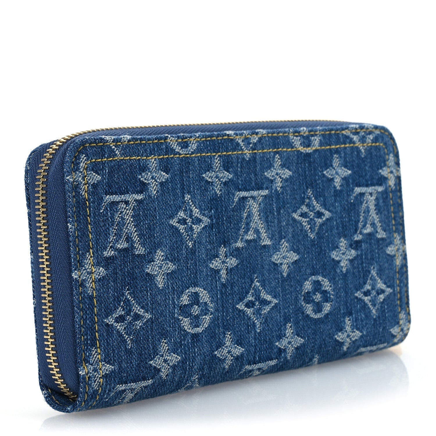 Louis Vuitton LV X TM Monogram Denim Cerises Zippy Wallet Blue 3 of 10