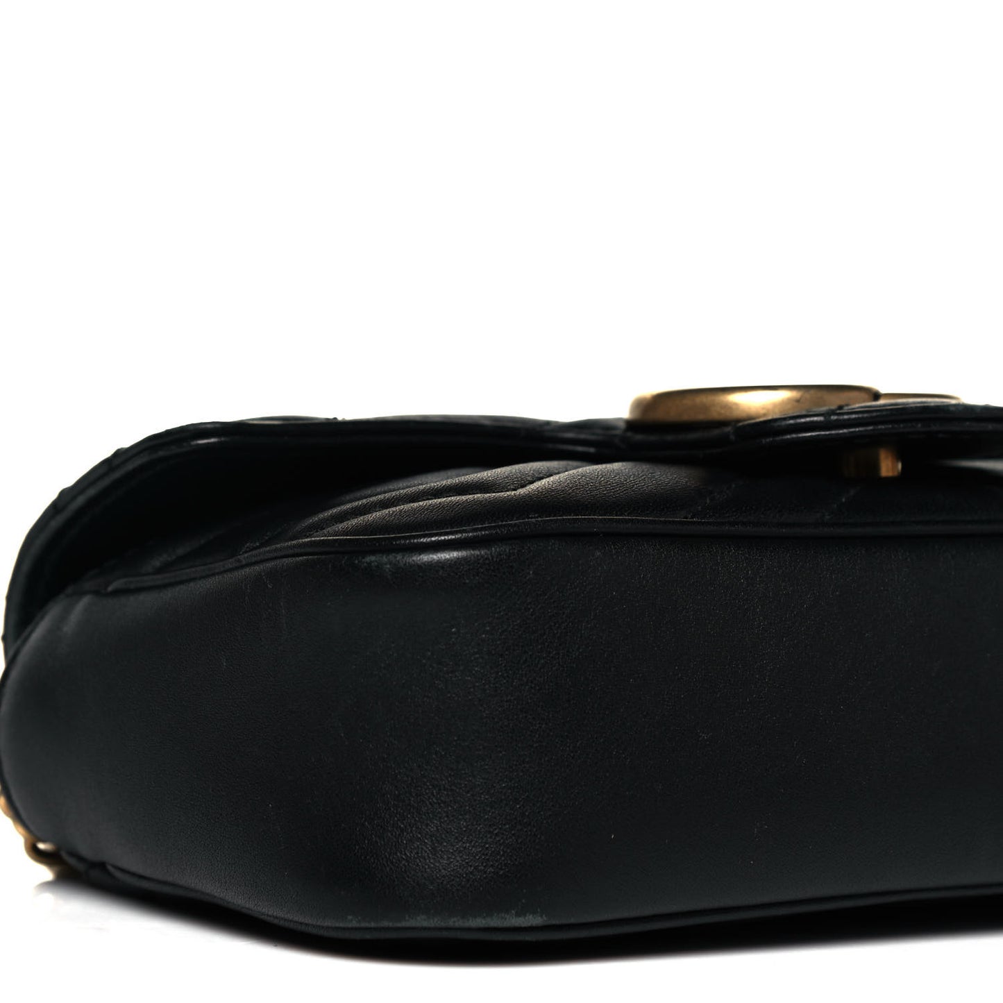 Calfskin Matelasse Super Mini GG Marmont Shoulder Bag Black