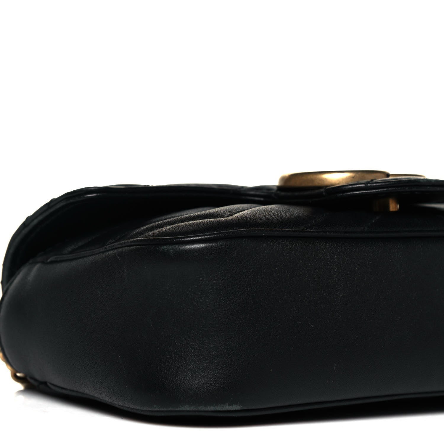Gucci Calfskin Matelasse Super Mini GG Marmont Shoulder Bag Black 8 of 11