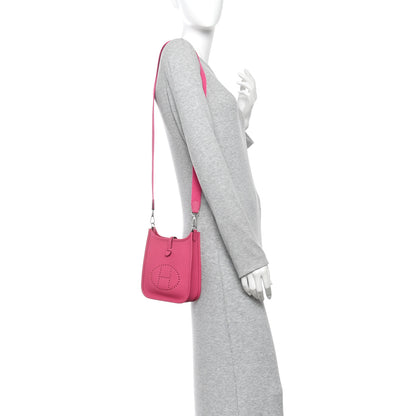 Hermes Taurillon Clemence Evelyne TPM Framboise 2 of 10