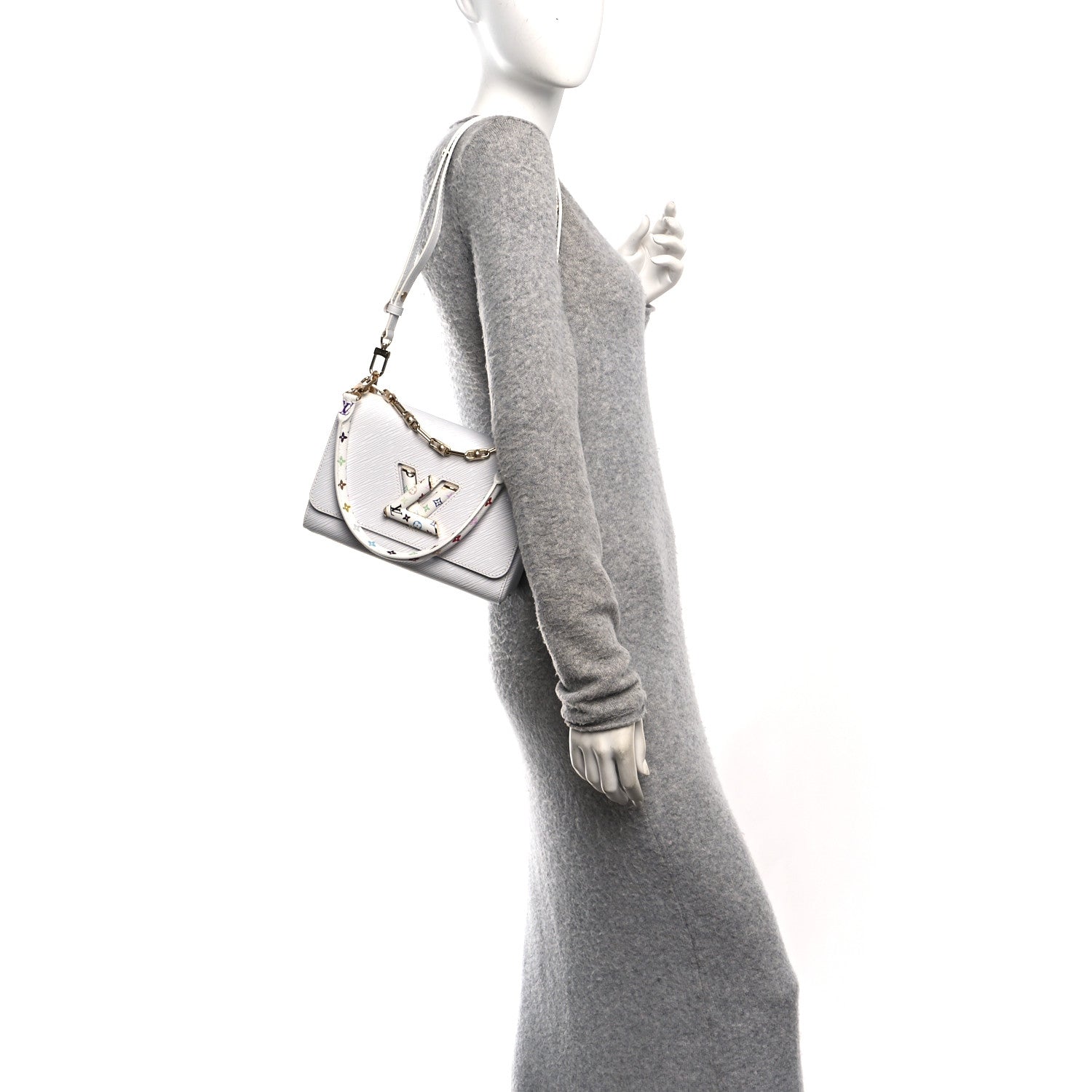 Louis Vuitton LV X TM Epi Twist MM Slim Shoulder Bag White 1847154