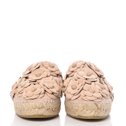 Chanel Suede Camellia CC Espadrilles 37 Pink 2 of 9